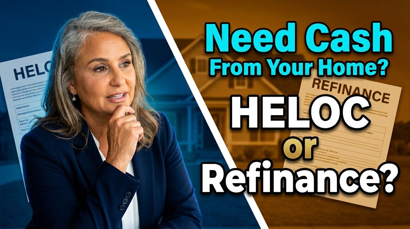Homeowner reviewing HELOC and cash-out refinance options to tap home equity without losing a low mortgage rate