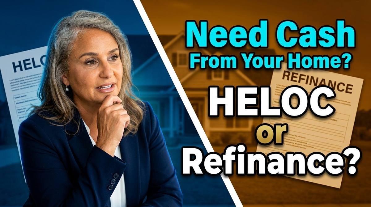 Homeowner reviewing HELOC and cash-out refinance options to tap home equity without losing a low mortgage rate